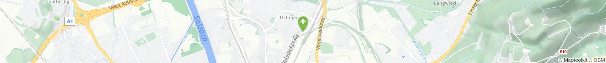 Kartendarstellung des Standorts für Apotheke Itzling Zur Sonne in 5020 Salzburg